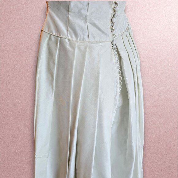 Vintage 50's Ivory Taffeta Cap Sleeve Wedding Gown - Picture 7 of 8